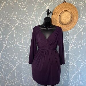 Baby by Motherhood Purple Long Sleeve Maternity Dress Size M